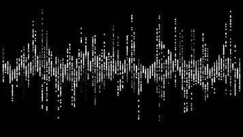 Equalizer wave art.Music wave motion particles. White Sound lines wave with alpha channel video