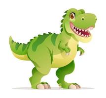 Cute Tyrannosaurus Rex cartoon illustration. T-Rex dinosaur isolated on white background vector