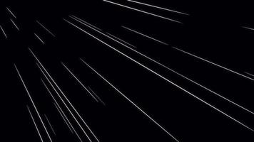 perspectiva de efecto de dibujos animados de línea de velocidad con canal alfa. fondo de efecto de líneas de movimiento. textura de animación 2d abstracta video