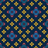 diseño de decoración de patrones sin fisuras étnicos ikat. alfombra de tela azteca boho mandalas papel tapiz textil. adornos de motivos nativos tribales vector de bordado tradicional afroamericano