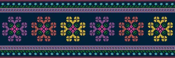 diseño de decoración de patrones sin fisuras étnicos ikat. alfombra de tela azteca boho mandalas papel tapiz textil. adornos de motivos nativos tribales vector de bordado tradicional afroamericano