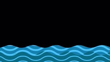 Wave animation with texture and alpha channel.Sea wave cartoon animate.Looped ocean wave lines pattern motion. video