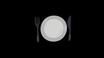 plate Flat Animated Icon Isolated on Transparent Background. HD Video Motion Graphic Animation