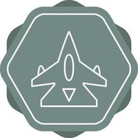 icono de línea de avión de combate vector