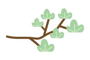 Hand drawn vector doodle tree branch. Leaves herbs isolated on white background. Botanical illustration for print, wedding card, invitation card, floral poster