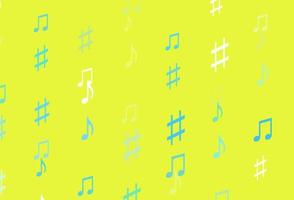 Light Blue, Yellow vector template with musical symbols.