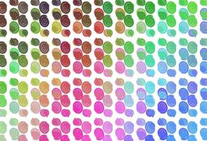 Light Multicolor, Rainbow vector background with curved circles.