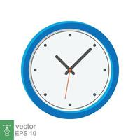 icono plano de reloj analógico. símbolo de gestión del tiempo, cronómetro con flecha de hora, minuto y segundo. ilustración vectorial simple aislada sobre fondo blanco. eps 10. vector