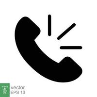 Phone icon. Simple flat style. Call, receiver, hotline, handset, contact support concept. Vector illustration isolated on white background. EPS 10.