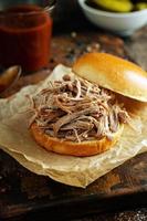 Pulled pork sandwich photo