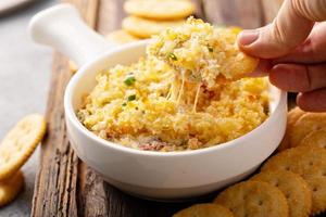 Jalapeno cheese dip with crackers photo