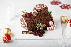 Christmas log cake photo