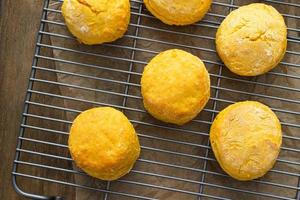 Sweet potato buttermilk biscuits homemade for breakfast photo