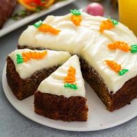 Traditional carrot cake for Easter brunch or dinner photo