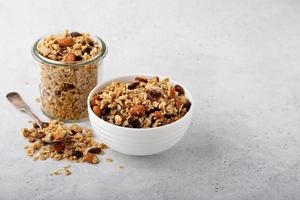 Homemade granola with coconut and almonds photo