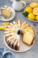 Lemon pound cake with powder sugar glaze photo