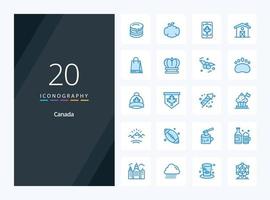 20 Canada Blue Color icon for presentation vector