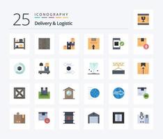 Delivery And Logistic 25 Flat Color icon pack including logistic. delivery. stock. box. logistic vector