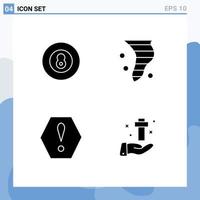 Set of 4 Modern UI Icons Symbols Signs for ball error sport climate warning Editable Vector Design Elements