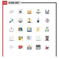 Modern Set of 25 Flat Colors Pictograph of hardware devices bakery connected meal Editable Vector Design Elements