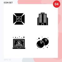 User Interface Pack of Basic Solid Glyphs of focus laptop shooting corporation online Editable Vector Design Elements