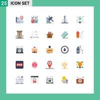 Set of 25 Modern UI Icons Symbols Signs for design transmission tower gavel transmission electrical Editable Vector Design Elements