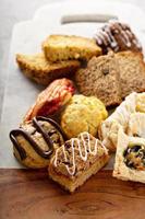Variety of small pastries for breakfast photo