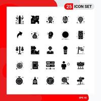 Universal Icon Symbols Group of 25 Modern Solid Glyphs of light bulb meal mask cucumber Editable Vector Design Elements