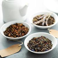 Assorted variety of loose leaf teas photo