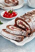 Black forest swiss roll photo