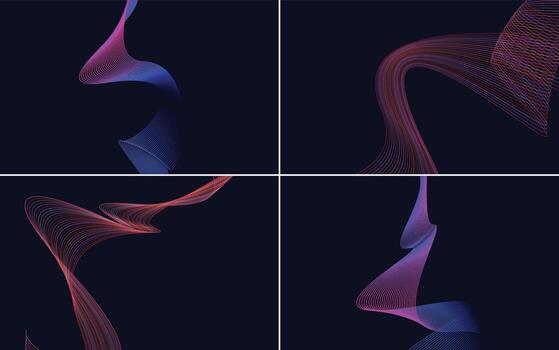 paquete de fondo de presentación abstracta de curva de onda moderna vector