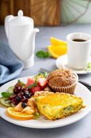 Healthy and filling breakfast with quiche photo
