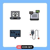 Universal Icon Symbols Group of 4 Modern Filledline Flat Colors of achievements message ai shopping electric Editable Vector Design Elements