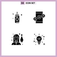 Stock Vector Icon Pack of Line Signs and Symbols for feeder indoor business video person Editable Vector Design Elements