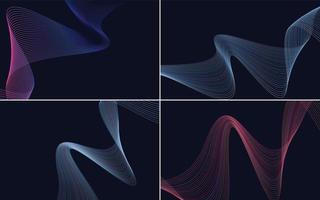 Collection of geometric minimal lines pattern set vector