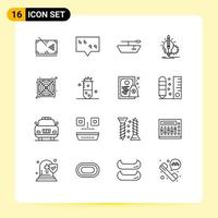 16 Thematic Vector Outlines and Editable Symbols of alcoholic fermentation power boat hardware lamp Editable Vector Design Elements