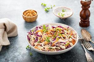 Asian cabbage cole slaw with peanut sauce photo