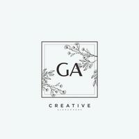 arte del logotipo inicial del vector de belleza ga, logotipo de escritura a mano de la firma inicial, boda, moda, joyería, boutique, floral y botánica con plantilla creativa para cualquier empresa o negocio.