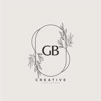 arte del logotipo inicial del vector de belleza gb, logotipo de escritura a mano de firma inicial, boda, moda, joyería, boutique, floral y botánica con plantilla creativa para cualquier empresa o negocio.