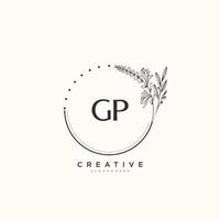 GP Beauty vector initial logo art, handwriting logo of initial signature, wedding, fashion, jewerly, boutique, floral and botanical with creative template for any company or business.