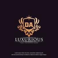 DA initial letter luxury ornament gold monogram logo template vector art.