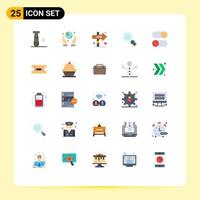 25 User Interface Flat Color Pack of modern Signs and Symbols of loading ellipsis choice search look Editable Vector Design Elements