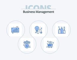 Business Management Blue Icon Pack 5 Icon Design. . rank. chart. position. process vector