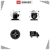 Group of Solid Glyphs Signs and Symbols for coffee compass tea mocha buy Editable Vector Design Elements