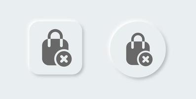 icono sólido fallido en el estilo de diseño neomórfico. ilustración de vector de signos de compra.