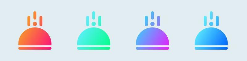 Food tray solid icon in gradient colors. Dinner signs vector illustration.