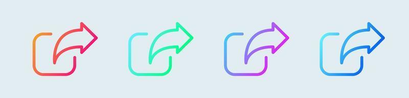 Share line icon in gradient colors. Link signs vector illustration.