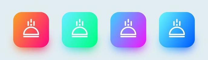 Food tray line icon in square gradient colors. Dinner signs vector illustration.