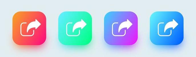 Share solid icon in square gradient colors. Link signs vector illustration.