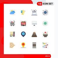 conjunto de 16 iconos de interfaz de usuario modernos signos de símbolos para dirección de signo completo carta médica paquete editable de elementos creativos de diseño de vectores